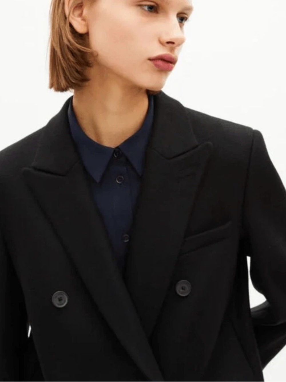 The Kooples Long Double-Breasted Wool Coat Charcoal Grey EU 38 / US M